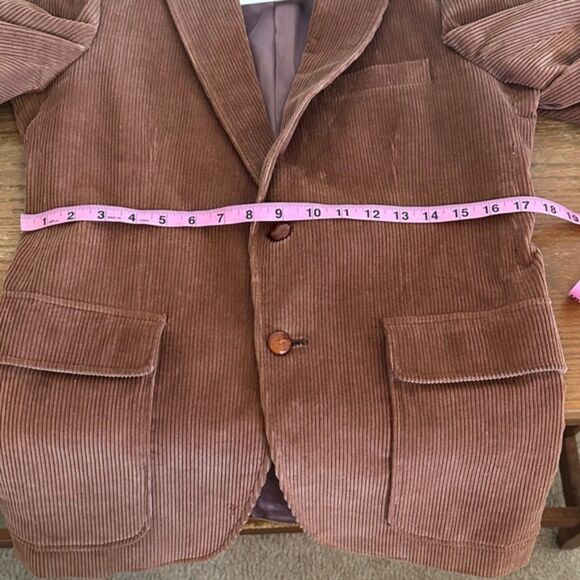 Vintage Mens Corduroy Lapel Blazer 37R Two Buttons Leisure Sport Coat Jacket - Picture 12 of 15